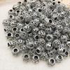 10Pieces European Style Spacer Beads with Large Holes Silver Round Spacer Beads Accessory for Creative Jewellery Making