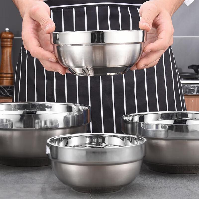 304 Stainless Steel Double-Layer Rice Bowl
