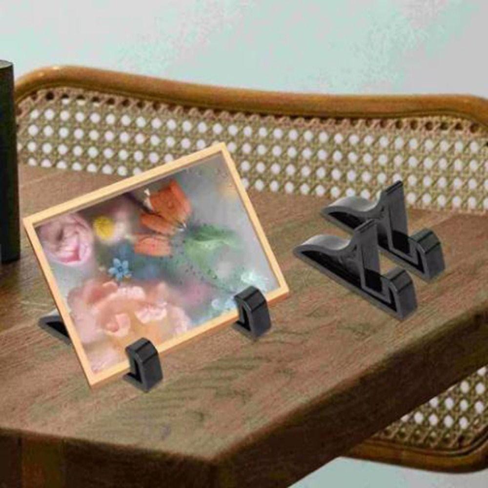 20Pcs Simple Easels Photo Holder Transparent/Black Picture Frame Display Shelves  for Desktop