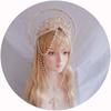 Mary Halo Crown Baroque Saint Headdress Stars Goddess Tiara and Crown for Women Boho Wedding Headpiece Masquerade Headwear