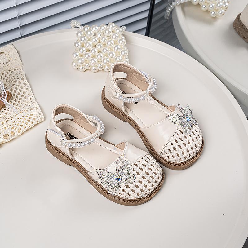 

Girls bag head sandals summer new Korean version hollow baby shoes little girl foreign soft sole woven princess shoes 23-25 size full box mixed batch of 51 pairs бежевий