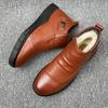 Winter leather cowhide men's cotton shoes wool velvet warm men's shoes men's boots treatment