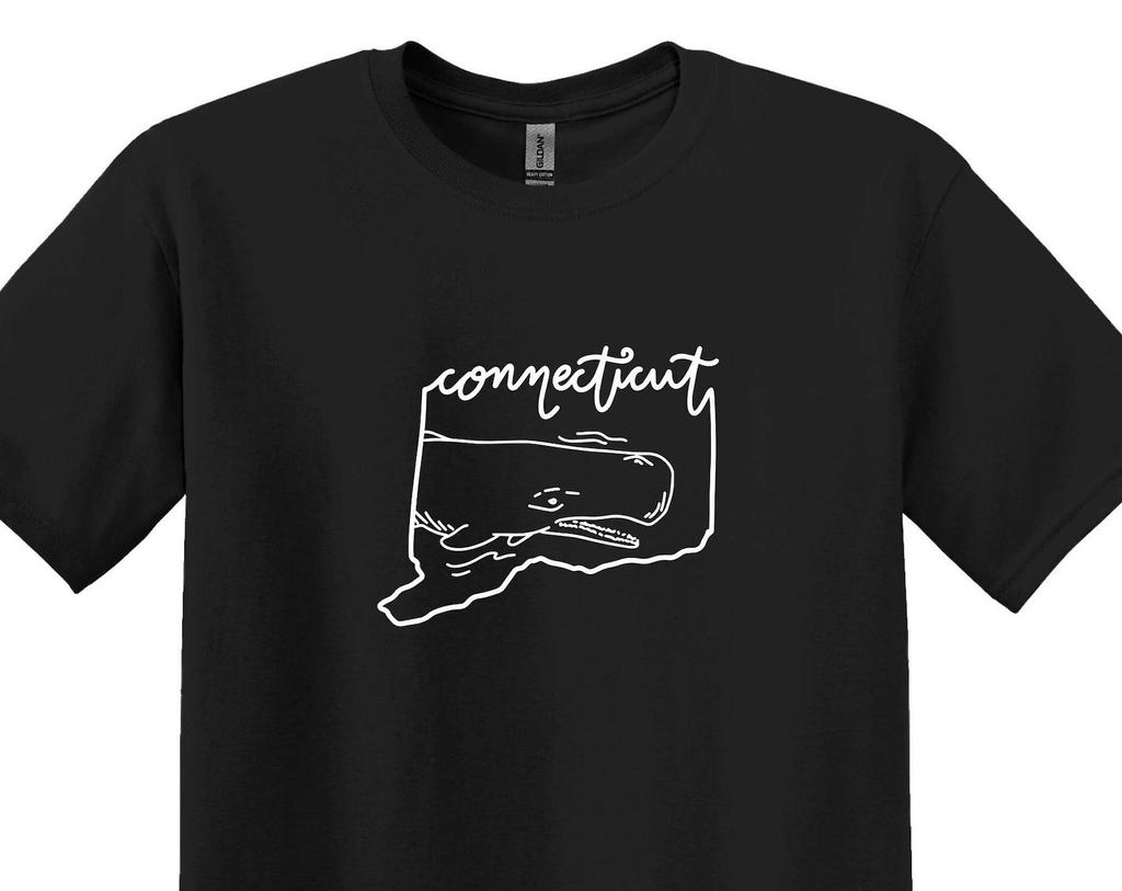 Connecticut State Whale Outline Shirt, Travel Gift