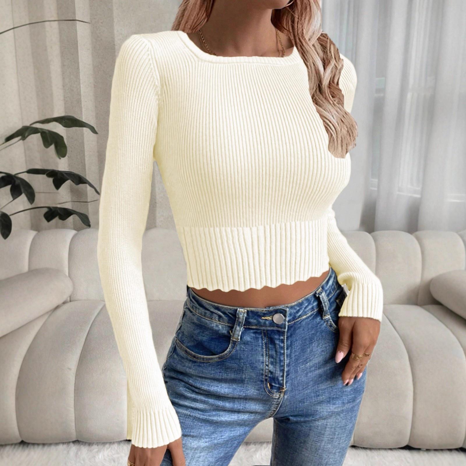 

Women s T-Shirt Vintage Floral Print Round Neck Loose Long Sleeve Mid-Length Thumb Leak Top L бежевий