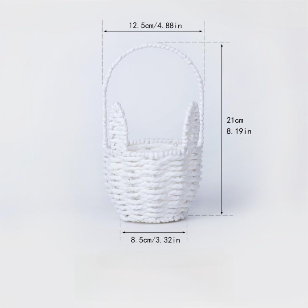 Cartoon Rabbit Ear Storage Basket Multifunctional with Handles Egg Gathering Ornaments Sundries Organizer Easter Festival Gift
