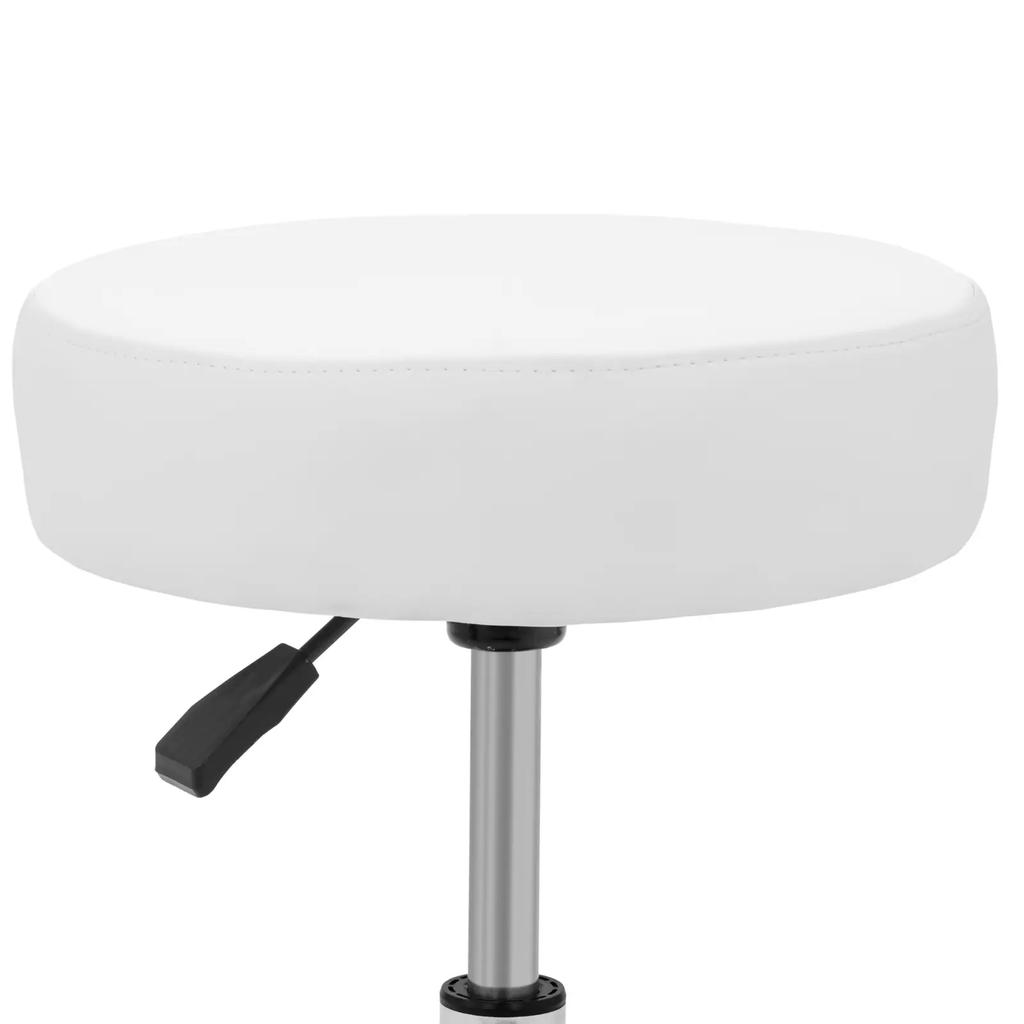 Cosmetic stool on wheels up to 120 kg como - white