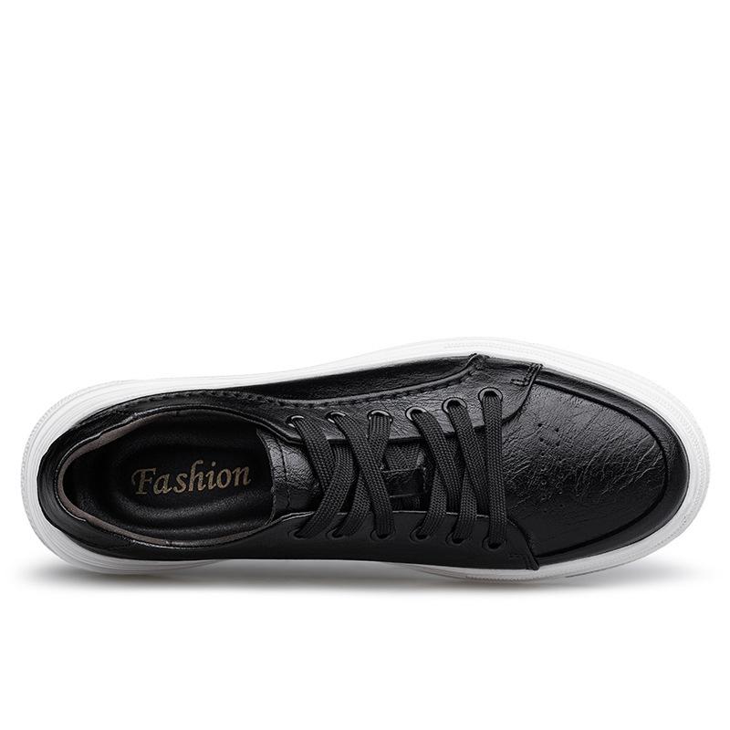 European station men's board shoes versatile light luxury breathable casual shoes autumn flat men's shoes foreign trade cowhide sports shoes