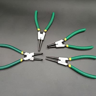 4pcs/set 7 Inches Circlip Plier Set Carbon Steel Sturdy Retaining Ring Plier External Internal Use Ergonomic