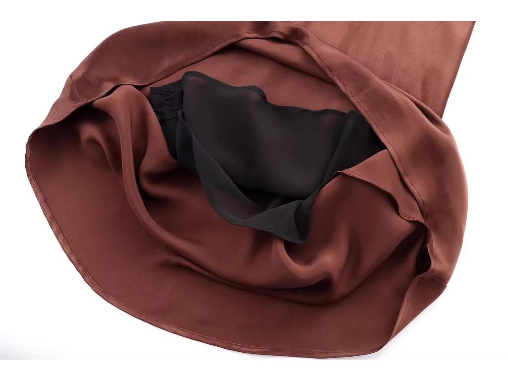 Vestido de Satén de Seda Europeo y Americano para Mujer, Delgado, sin Espalda