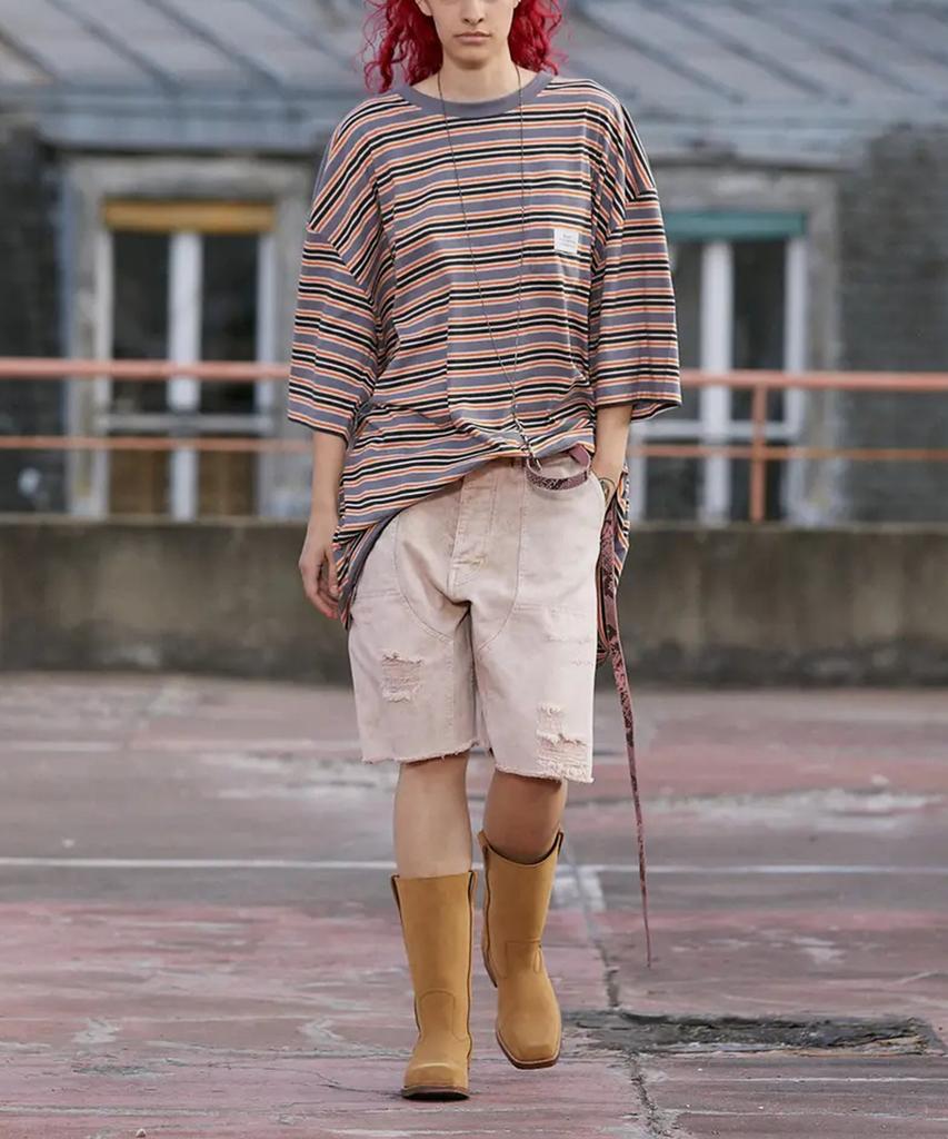 Ettwideuseutyudio (U) Friche Trousers Denim Dyed Sand