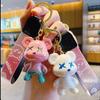 Cute Bear Gradient Resin Keychain for Girls and Boys Easy to Carry Cute Animal Pendant Metal Keychain [Joyasslly] - (Gray)