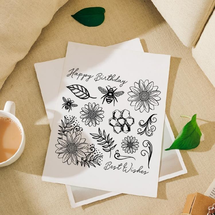 Clear Stamp Seals Flowers Transparent Stamp Leaves Silicone Stamp for Cards Journal Scrapbooking Photo Decorations