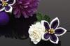 SOUBIEN Hair Ornament Set for Ceremonies and Purple Chrysanthemum and Hemp Leaf Decorative Made In Japan Coming-of-Age Graduations, 2-Piece Set,