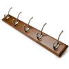 No-Punch Bamboo Wooden Wall Coat Hook Rack