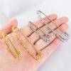 5pcs Rhinestone Large Safety Pins Crystal Brooch with 3/4/5 Loops for DIY Blankets Skirts Knitted Fabric Crafts Jewelry Findings
