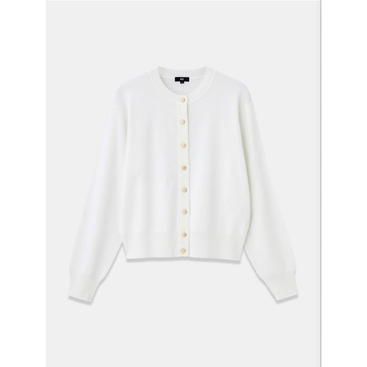 PLST UV Cut Rayon Blend Metal Button Cardigan