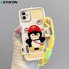 KEYSION Cartoon Cute Plush Embroidery Case for Samsung A06 4G A05 A04 with Lanyard Shockproof Phone Cover for Galaxy A06 A05 A04 4G