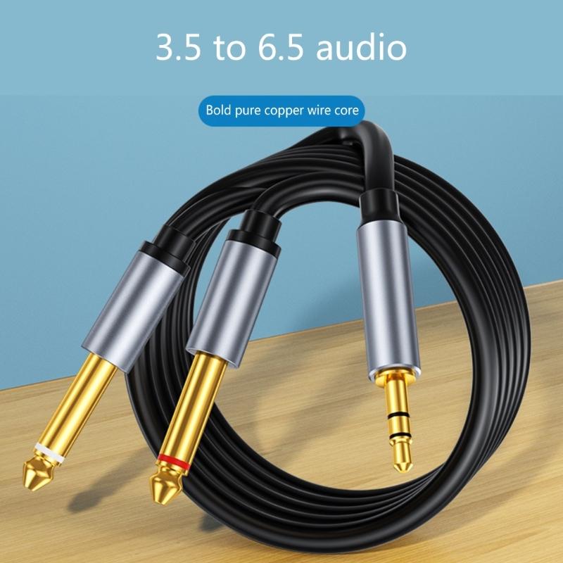Aux Guitar Cable 6.5mm Jack To 3.5mm Audio Cable Splitter Stereo Sound Cord for Laptop, Mixer, Speaker