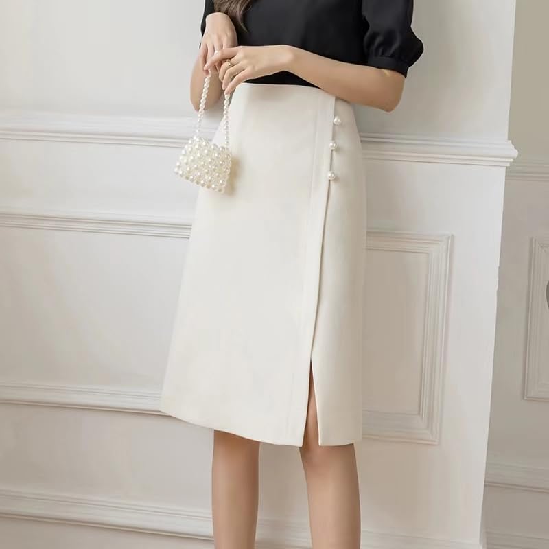 Perlen eng geschlitzt Bürouniform [PH.YZBBDPG] Rock, Knielang, Rock, Kostüm, Frühling, Sommer, Herbst, Business, Damen