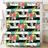 Vibrant Floral Shower Curtain Watermelon Pineapple Green Palm Leaf Black White Stripe Bathroom Decor Home Waterproof Fabric Show