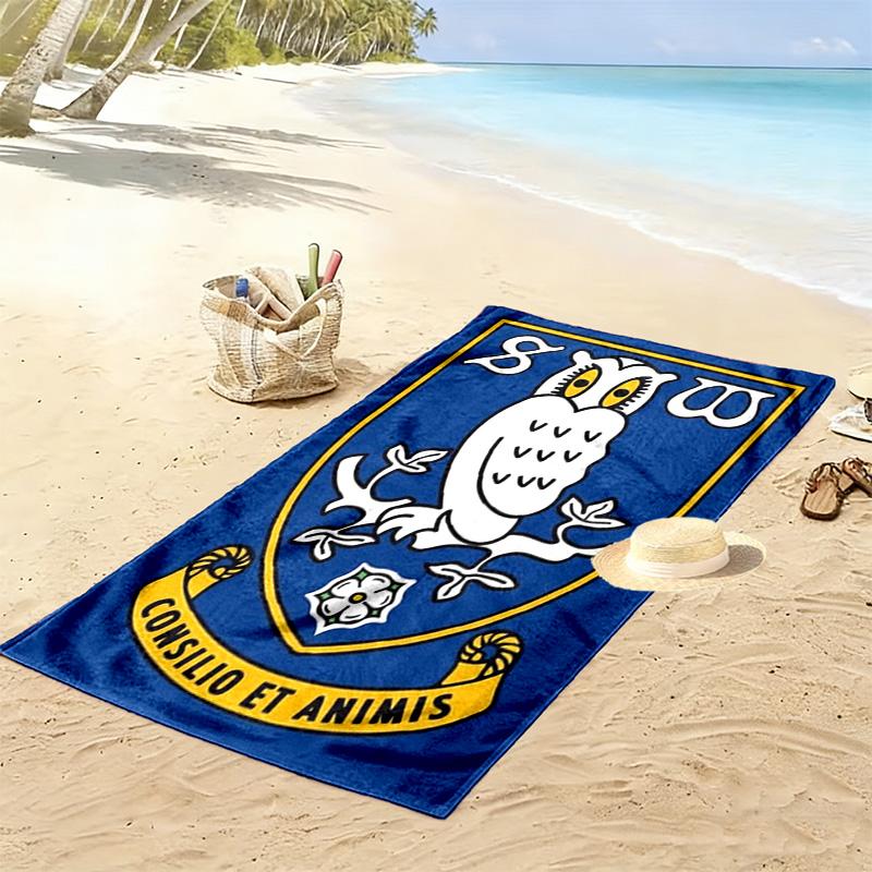 Sheffield Wednesday FC Owl 2D Flat Print Beach Towel, Large Soft Quick Dry Towel for Beach Camping SwimmingXSTJ0915542