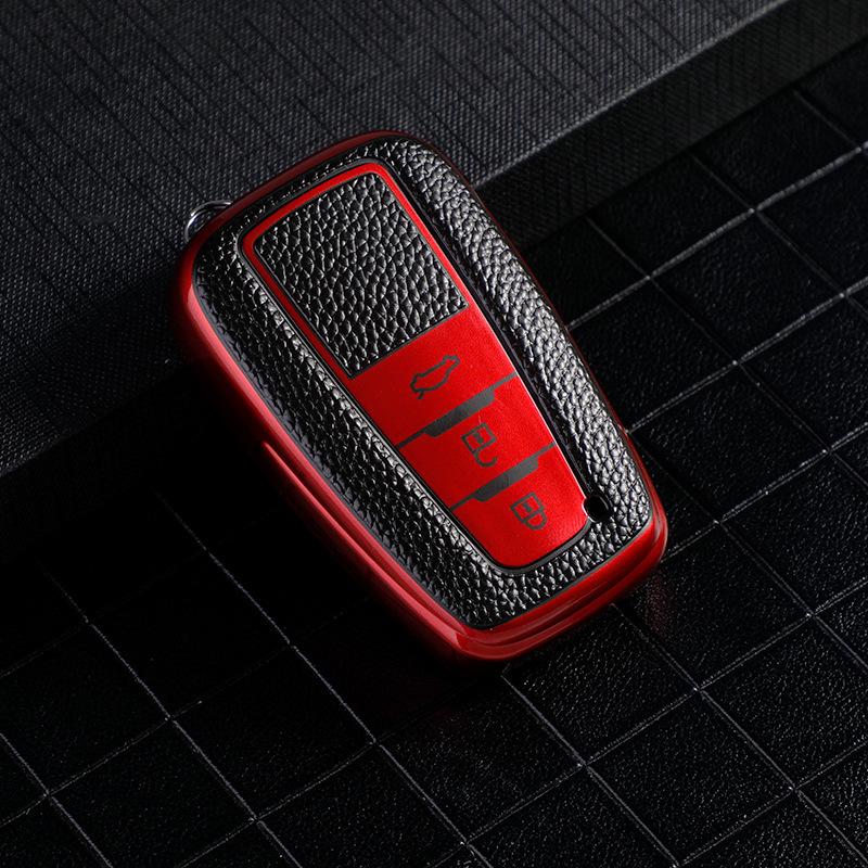 Leather TPU Car Key Cover Case Shell for Toyota Camry Prado CHR Prius Corolla RAV4 Corolla Yaris RAV4 Highlander Remote Key Fob Holder