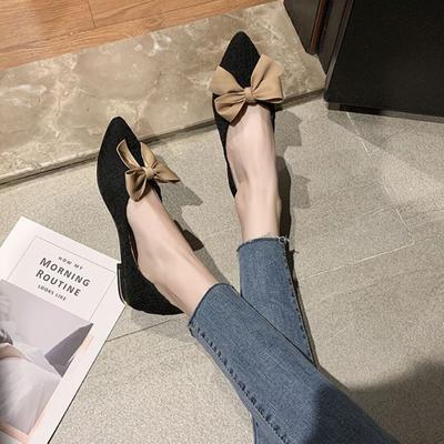 Modische Schuhe für Damen Schwarz Spitz Zehenbereich Slipper mit Schleife Flache Damenschuhe Schick Spitze Heißes Angebot Ausverkauf Neuankömmling 2024 Mode Leicht