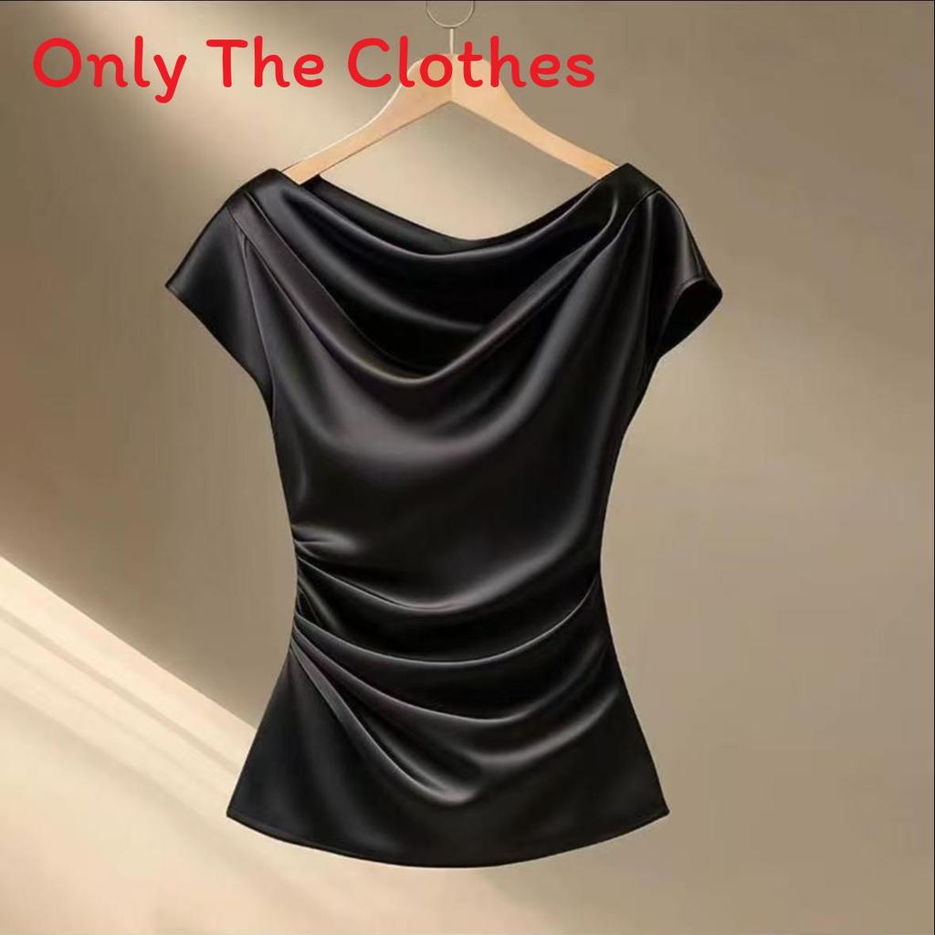 Silk Blouse For Women Summer Elegant Style With Loose Fit And Crew Neck