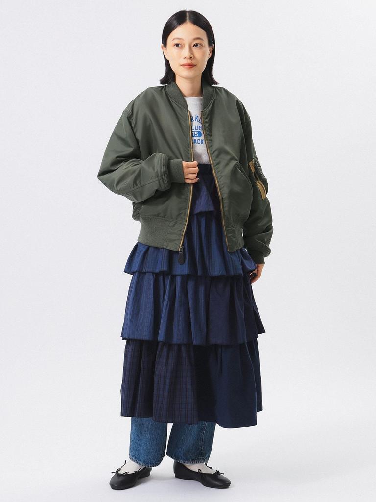 Beams Boy Women's BUZZ_L2B_HTYP_SP Blouson, Sage/Orange, Free Size, 13180296086