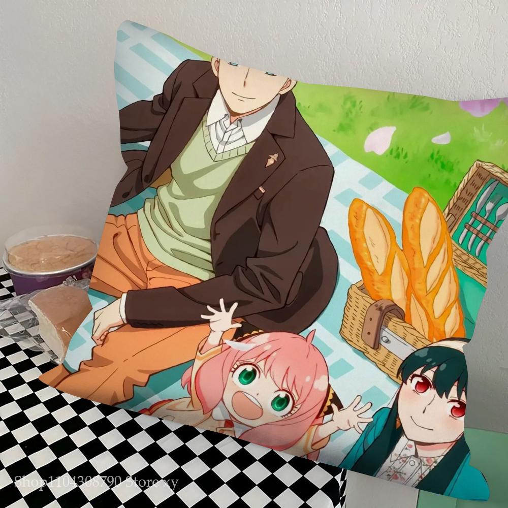 Spy X Family Animation Pillow Case Square Pillow Bedroom Sofa Leisure Comfort Cushion Car Living Room Home Decoration