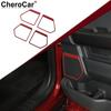 4X Side Door Speaker Horn Frame Cover Red Carbon Fiber For Ford F-150