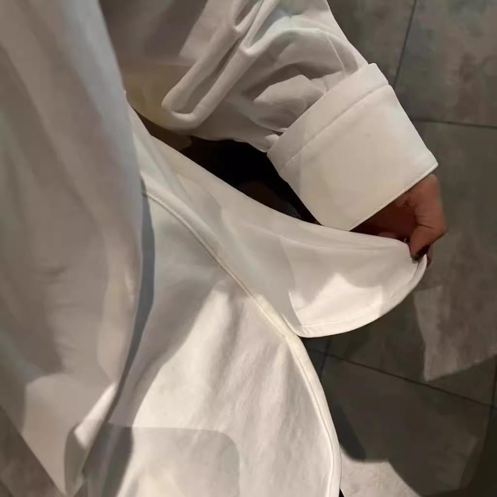 Medium and Long T-shirt Women's Spring and Autumn New Design Sense Loose and Lazy Long-sleeved Top For Women Tide Split-ended Bottoming Shirt