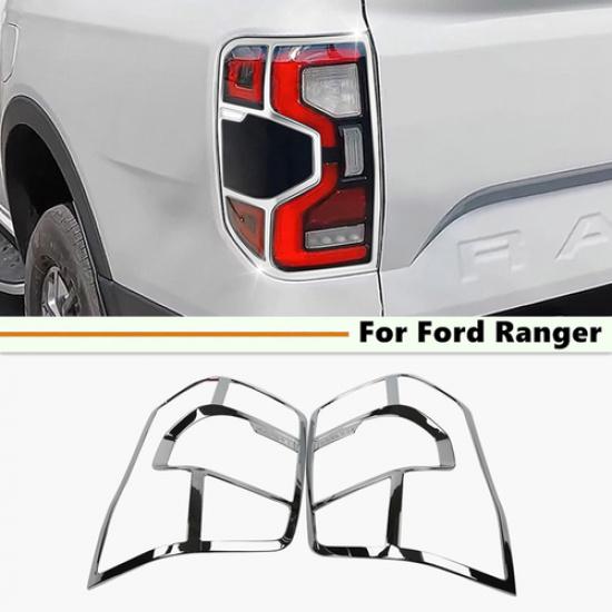 Fit For Ford Ranger -2025 ABS Chrome Look Rear Tail Light Lamp Cover Trim