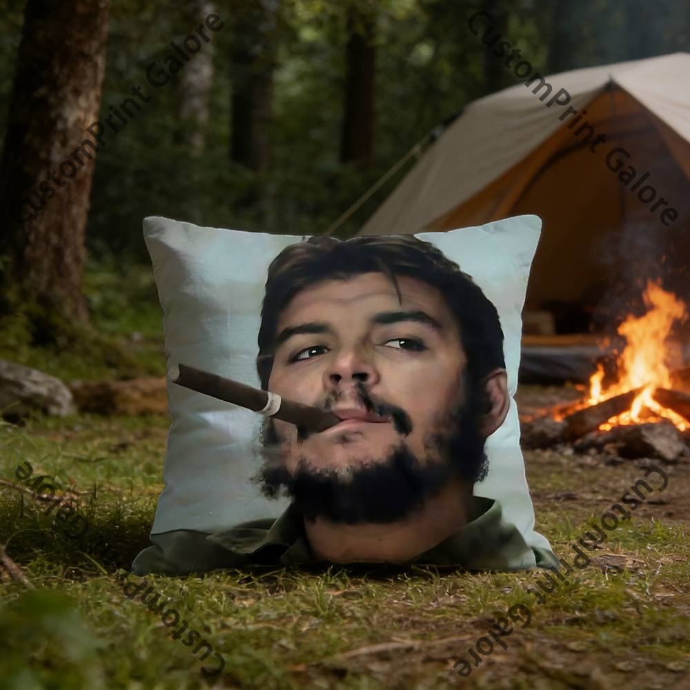 CChe GGuevara Karl Marx HD Print Square Pillow Cover Polyester Lightweight Customizable for Home Office Sofa Decor