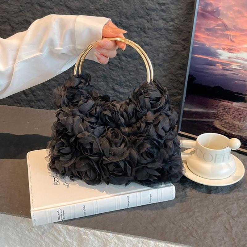 Rose And Pearl Evening Chain Bag Banquet Handbag Versatile Crossbody Bag For Cheongsams And Evening Gowns