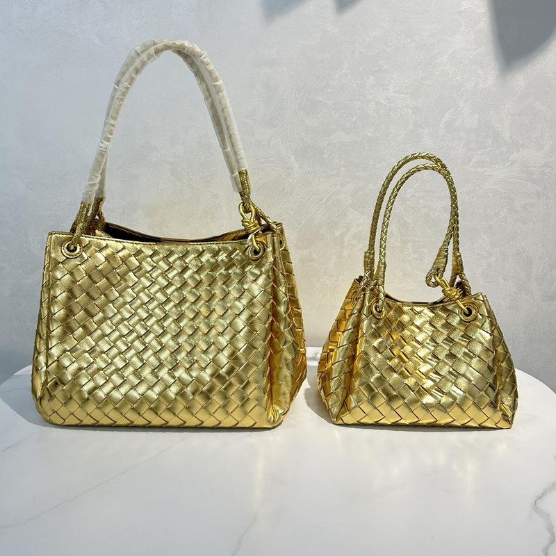 2025 New leather women's bag fashion classic woven bag butterfly buckle parachute shoulder oblique span bag