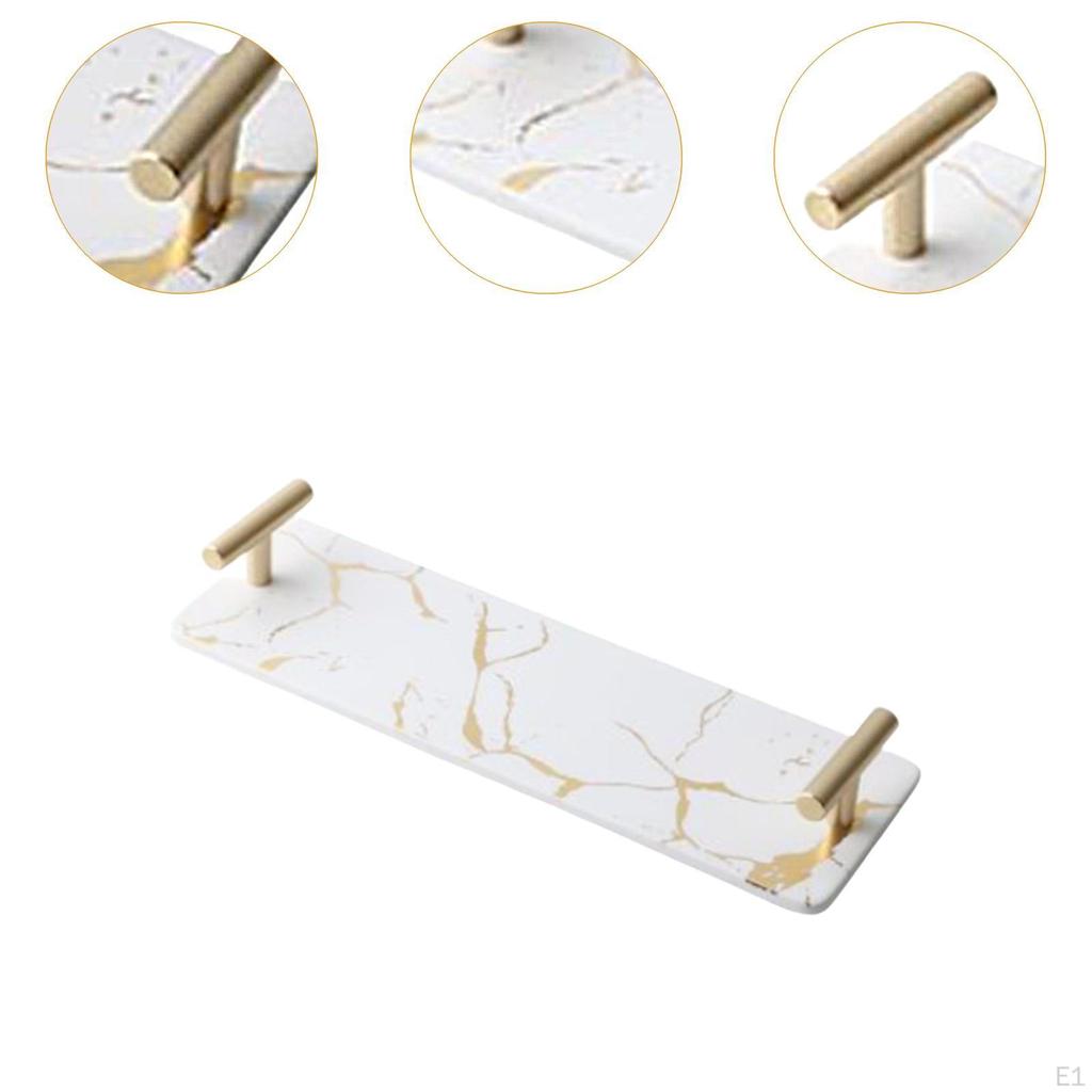 Nordic Serving Tray Bathroom Napkin Holder with Handles Vanity Jewelry for Party Dressing