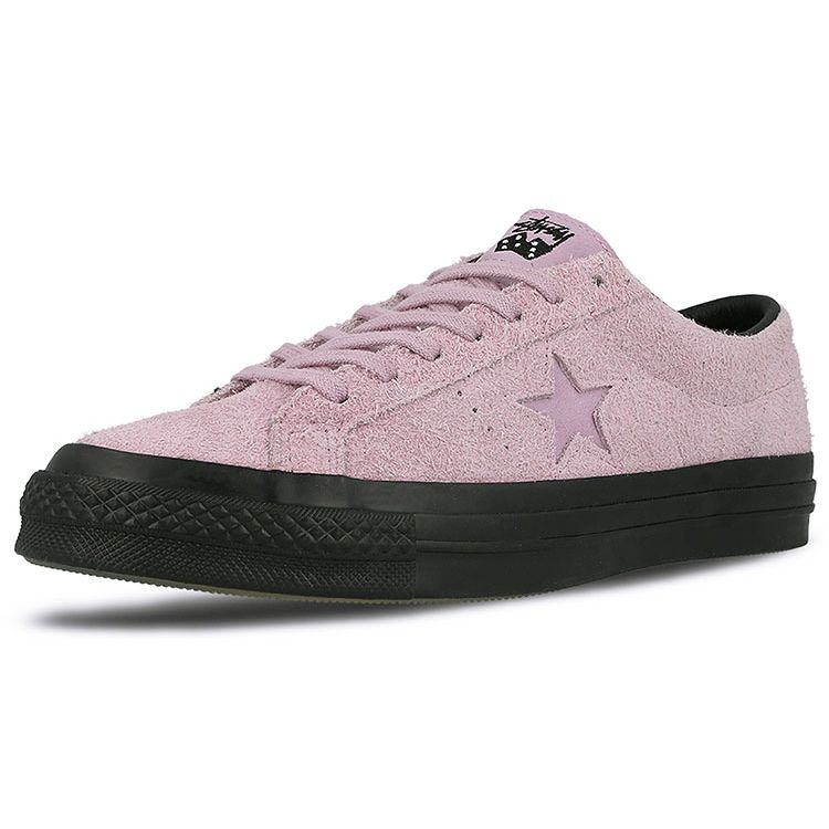 Converse Stussy x One Star 74 Low Mauve Mist Unisex Sneakers Pink Black 155342C