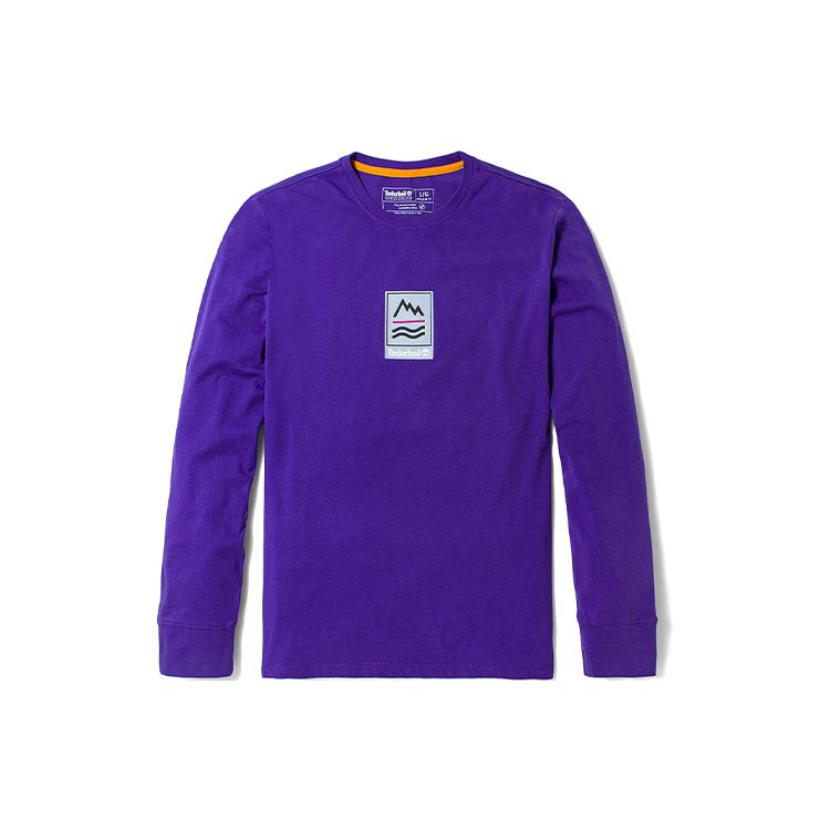 Timberland Outdoor Casual Letter Print Crew Neck Long Sleeve T-Shirt Men Tops Dark-Blue A22HA-A03