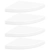 Corner Floating Shelves Set of 4 White 35 X 35 X 3.8 Cm MDF
