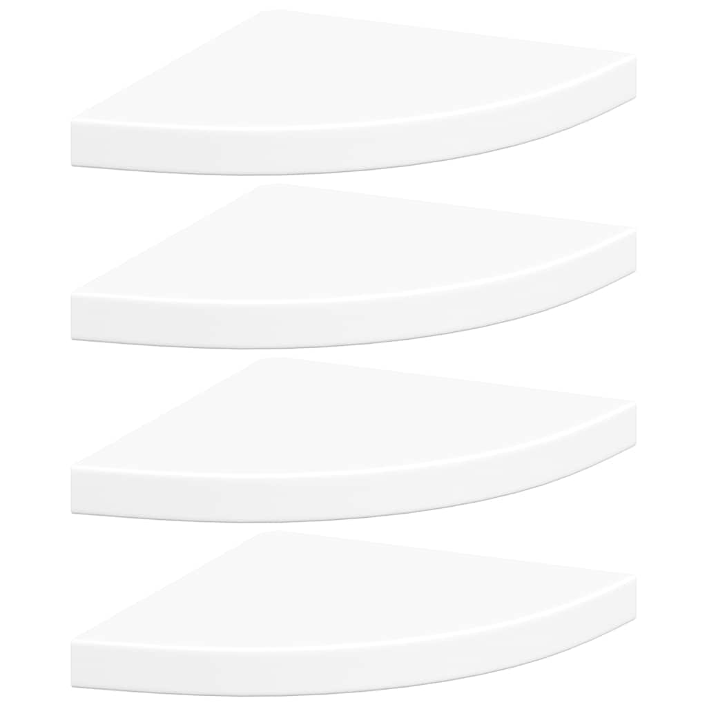 Corner Floating Shelves Set of 4 White 35 X 35 X 3.8 Cm MDF