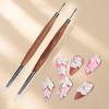 Nail Sculpture Pen Wood Handle Silicone Metal Dual Tipped Nail Brushes for 3D Sculpting Fine Line Detailing