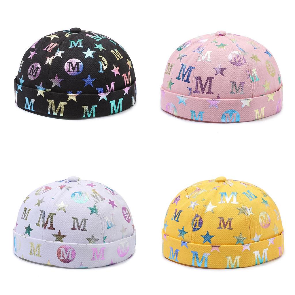Graphics Printing Letter Bucket Hat Cotton Skullcap Breathable Fashion Cap Gift
