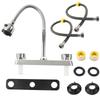 Kitchen Flexible 360° Rotatable Faucet Dual Handle Hot and Cold Water Faucet Splashproof 2 Outlet Modes Kitchen Tap
