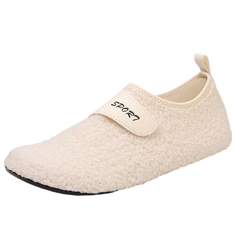 New couple daily leisure home soft non-slip teddy fleece lightweight warm plush skipping rope shoes indoor