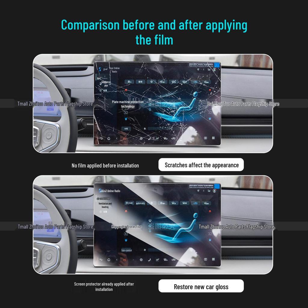 Genesis G90 Interior Protection: Console Sticker & Navigation Screen Tempered Film for 26 Models