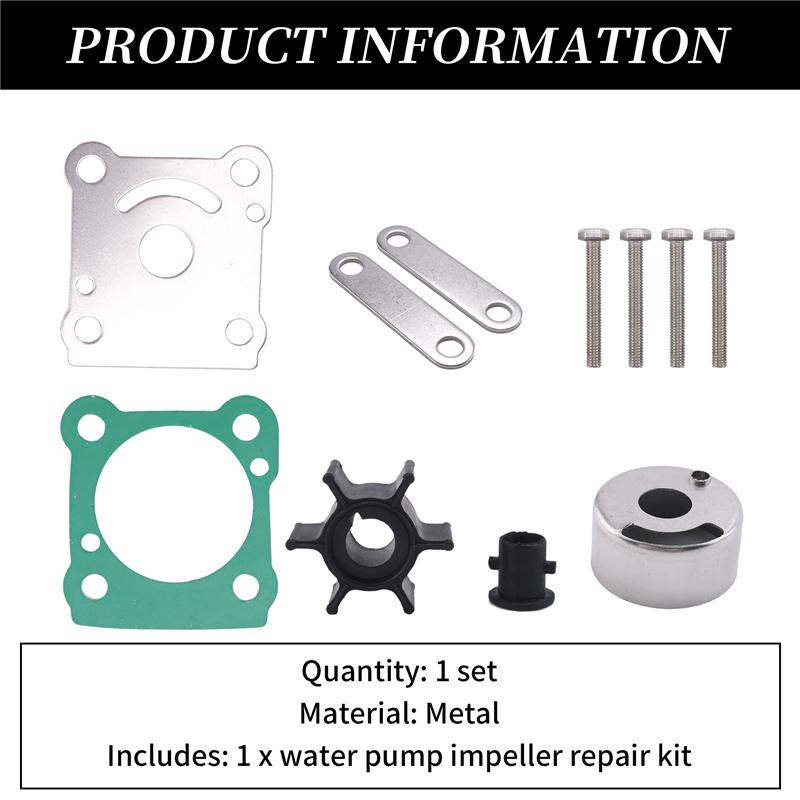 6G1-W0078-A1 Water Pump Impeller Repair Kit For Yamaha Outboards 6 8 HP & Mercury Mariner 6C 6D 8C 11656M 11656T-A99D
