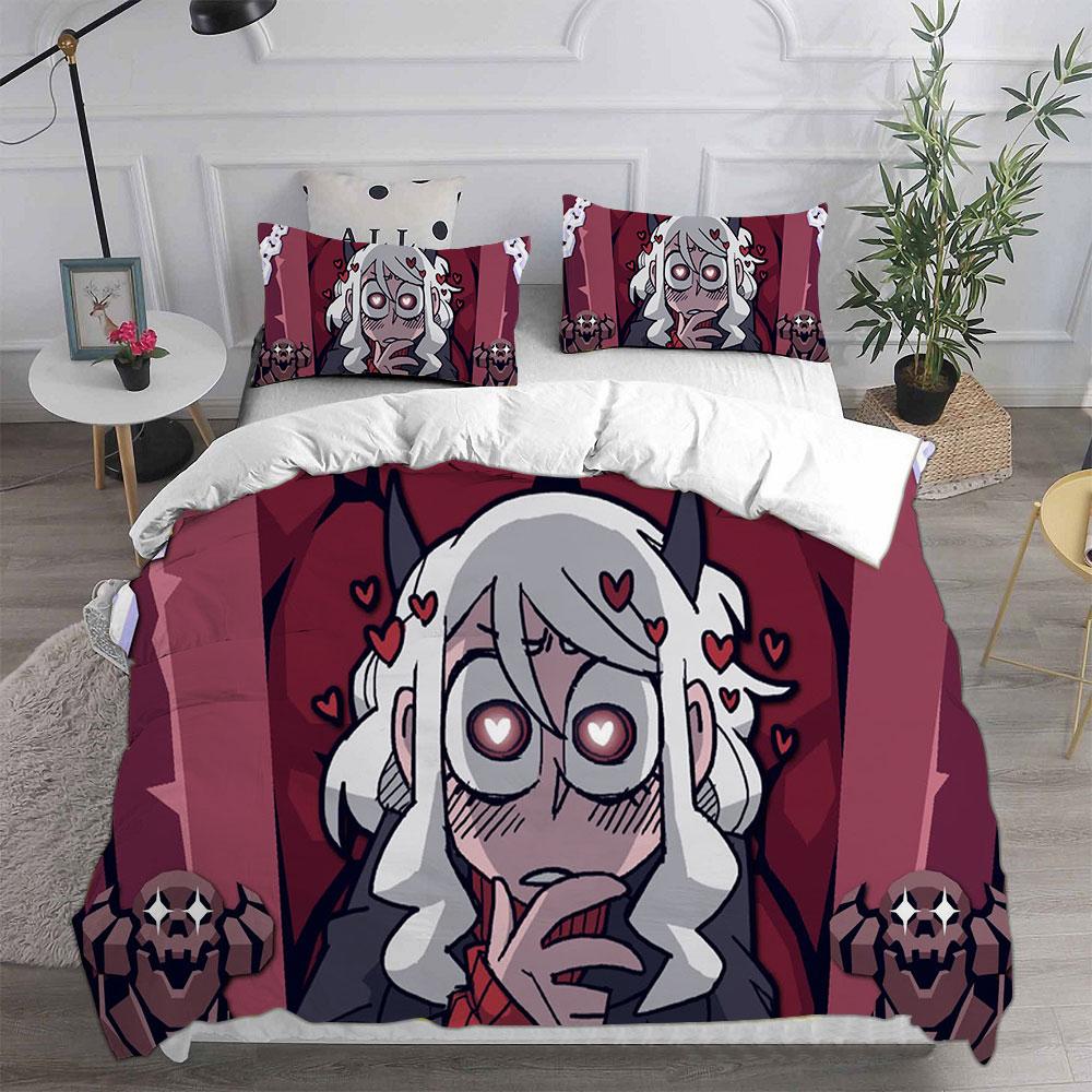 New Game Helltaker Bedding Sets Comforter Quilt Bed Cover Duvet Cover Pillow Case 2-3 Pieces Sets Kids Adult Size Home Textiles