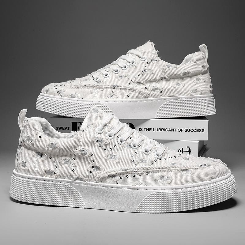 Новые летние парусиновые оранжевые кроссовки мужские модные повседневные городские — фото 6