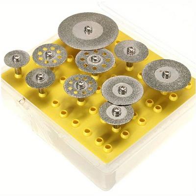 10PCS Shank Diameter Diamond Cutting Discs Cut-off Wheel Blades Set for Dremel Rotary Tool